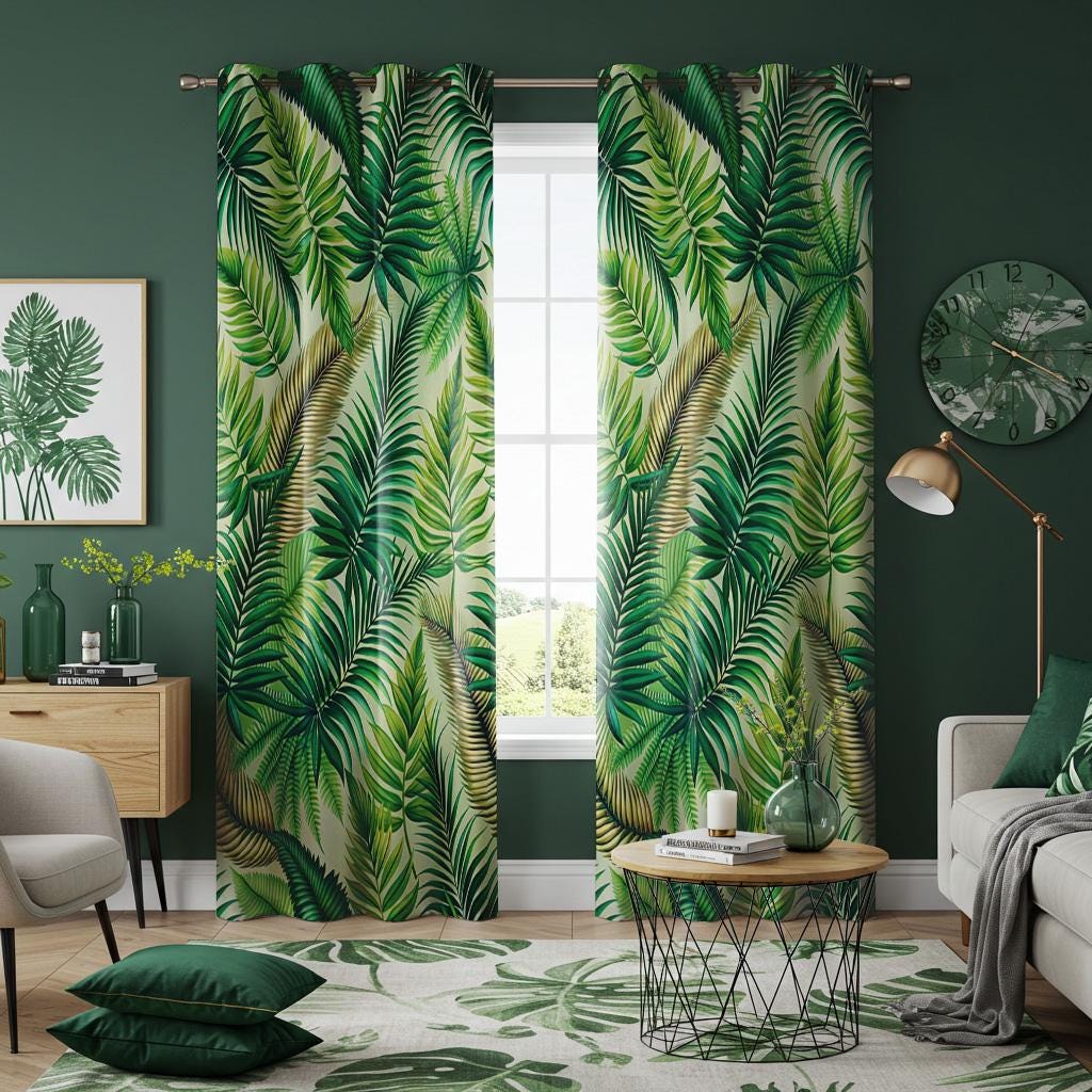 Monstera vorhang - Etsy.de