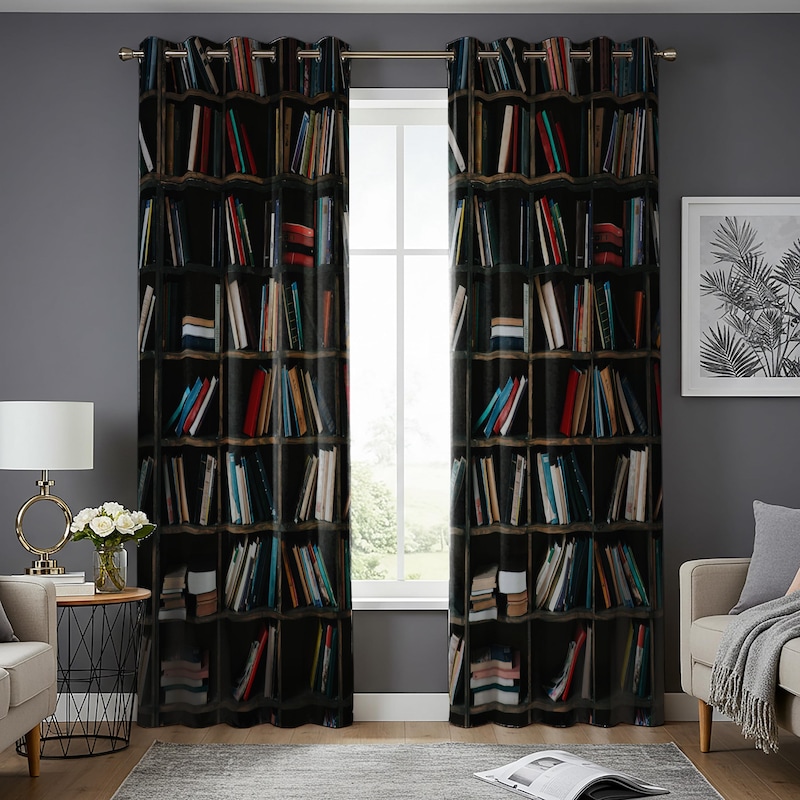 The Book Stack Quilted Curtains NCU0NNT2317