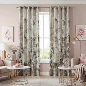 Rustic Weathered Texture Curtain Panel, Classic Distressed Look Window Drapes, Custom Made Curtain for Living Room and Bedroom