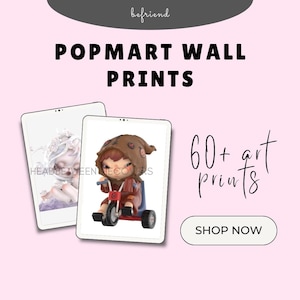 60+ Pop Mart Aesthetic Wall Print (Hirono + Skullpanda)