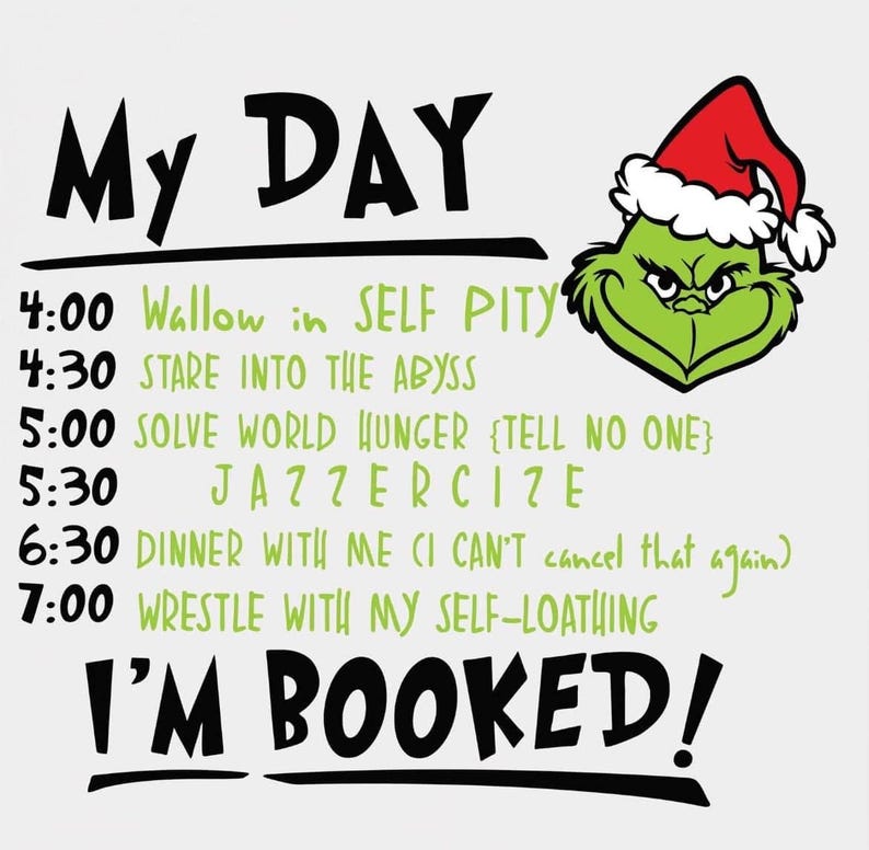 Grinch agenda 2 PNG transparente 100% ocupado y ocupada girl - Etsy México