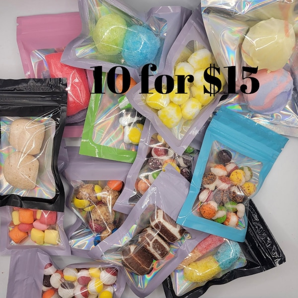 Freeze Dried Candy sample pack of 10, assortment received may vary from picture.