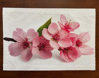 Cherry Blossoms Placemat, Machine Washable Floral Table Decor