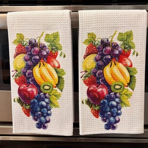 Fruit Kitchen Towels Set, Colorful Microfiber Linen for Home Decor