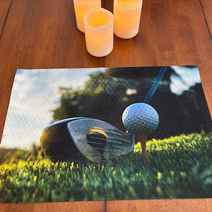 Golf Ball Placemat, Decorative Polyester Mat for Upscale Dining