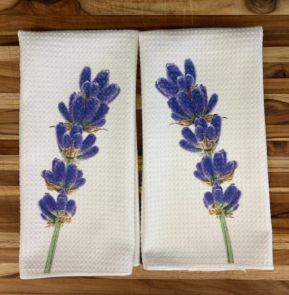 Küchenhandtuch-Set mit Lavendelmuster, saugfähige Geschirrtücher mit Blumenmuster für frühlingshafte Dekoration