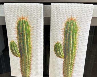 Juego de toallas de cocina con diseño de cactus saguaro, decoración colorida del suroeste.