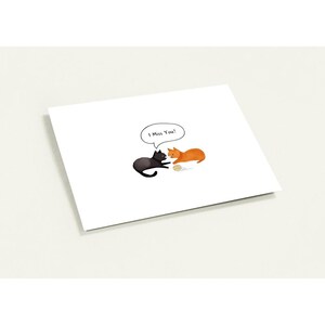 Lot de 10 cartes de voeux pour amoureux des chats, enveloppes incluses, carte paysage, finition mate - Amoureux des plantes, tu me manques, amitié