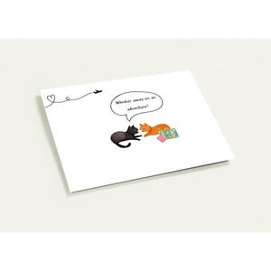 Cat Lover Grußkarten, Set mit 10 Karten, Umschläge inklusive, Landschaftskarte, matte Oberfläche -Nächstes Kapitel, Wunsch gut, Sende ab, Reise