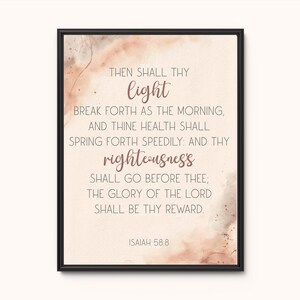 Isaiah 58:8 Bible Verse Print, Christian Poster, Bible Art, Christian Print, Modern Christian Art, Scripture Home Decor, Christian Gifts
