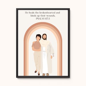 Jesus Portrait, Memorial Portrait, Family Portrait, Portrait From Photo, Faceless Portrait, Family Portrait Gift, Christmas Christian Gifts