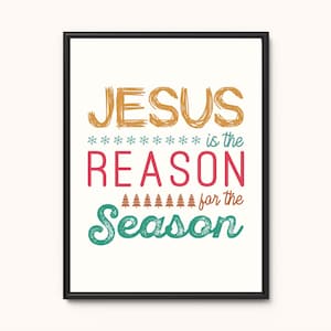 Jesus Reason Art, Christmas Wall Art, Kings of King, The Birth of Jesus, Christian Christmas Print, Christian Art, Jesus Art, Christmas Gift