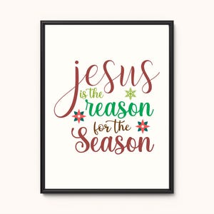 Jesus Reason Art, Christian Christmas Print, Christmas Wall Art, Kings of King, The Birth of Jesus, Christian Art, Jesus Art, Christmas Gift