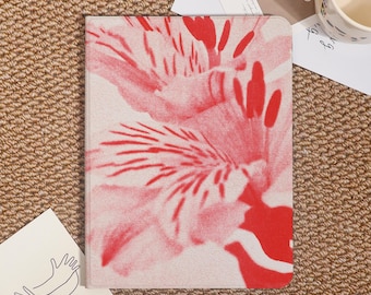 Red Lily Flower Custom iPad Case For iPad Pro 2024/2022/2021/2018,iPad Cover Air 4/5/6,iPad 6/7/8,iPad Mini Case With Pencil Holder,Gift
