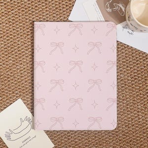 Pink Bowknots Simple Custom iPad Case For iPad Pro 2024/2022/2021,New iPad Air 7-11/13&quot; 2025 Cover,iPad 6/7/8,iPad Mini Case With Pen Holder