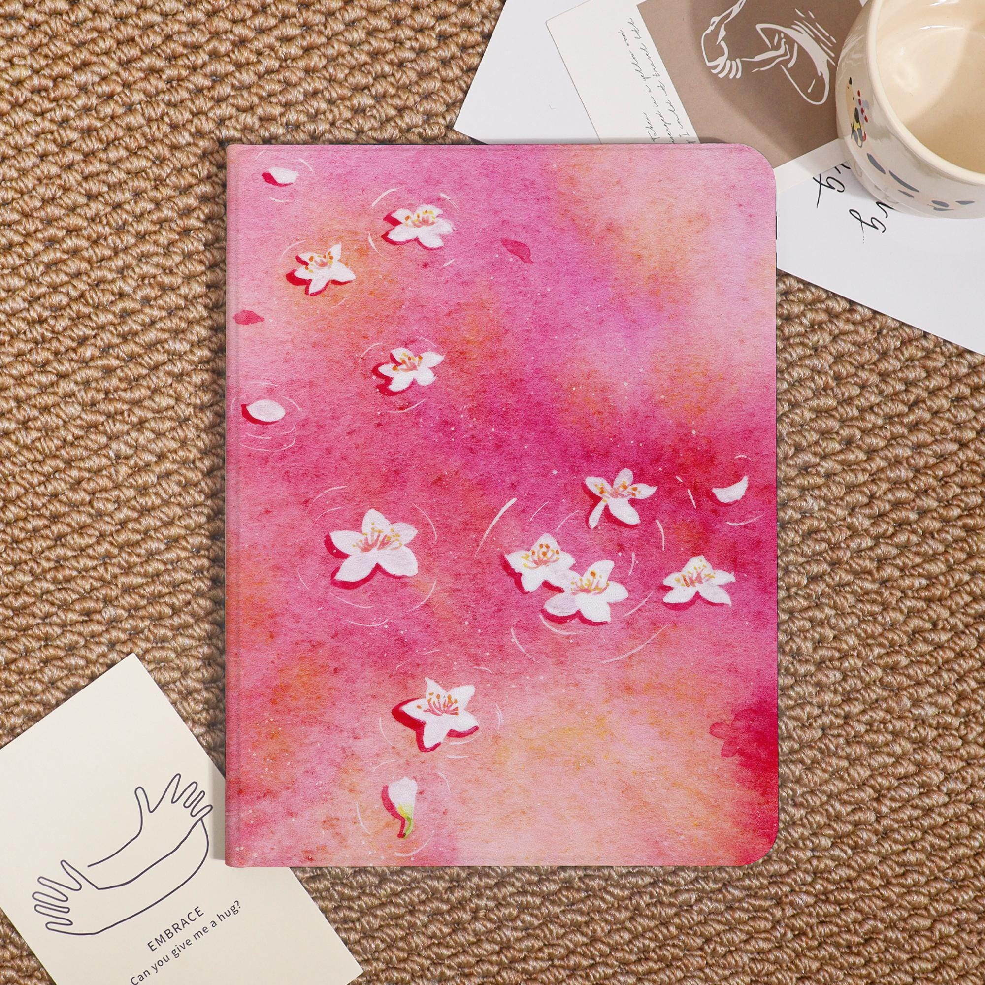 Pink Little Flowers Custom iPad Case For iPad Pro 2024/2022/2021,New iPad Air 7-11"/13" 2025 Cover,iPad 6/7/8,iPad Mini Case With Pen Holder