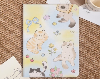 Cute Cartoon Cat Custom iPad Case For iPad Pro 2024/2022/2021,New iPad Air 7-11&quot;/13&quot; 2025 Cover,iPad 6/7/8,iPad Mini Case With Pencil Holder