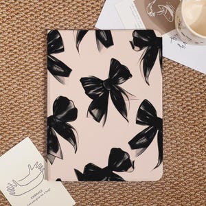 Black Bowkonts Simple Custom iPad Case For iPad Pro 2024/2022/2021/2018,iPad Cover Air 4/5/6,iPad 6/7/8/9,iPad Mini Case With Pencil Holder