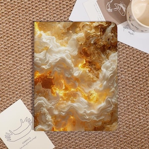 Elegant Golden Waves Custom iPad Case For iPad Pro 2024/2022/2021,New iPad Air 7-11/13&quot; 2025 Cover,iPad 6/7/8,iPad Mini Case With Pen Holder