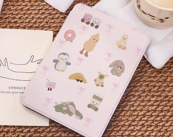 Pastel Cute Character Custom Case For Kindle PaperWhite 12/11/10,Kindle 2024/Colorsoft,Kindle 10 11th Gen,Kindle 7"/6.8"/6 Case,Custom Gift