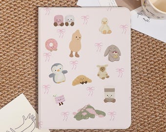 Pastel Cute Character iPad Case For iPad Pro 2025-11/13",New iPad Air 7-11"/13" 2025 Cover,iPad 7/8/9th,iPad Mini Case With Pencil Holder