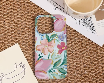 Elegant Flowers iPhone Case,Personalized Phone Case for iPhone 14/15/16/17 Pro Max,iPhone Air 16e Plus SE XR XS Cover,iPhone Mini 12/13,Gift