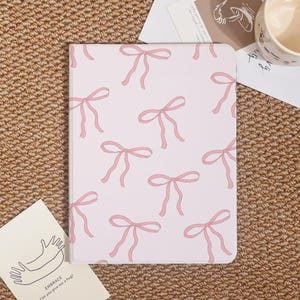 Pink Bows Simple Custom iPad Case For iPad Pro 2024/2022/2021,iPad Air 7-11"/13" 2025 Cover,iPad 6/7/8,iPad Mini Case With Pencil Holder