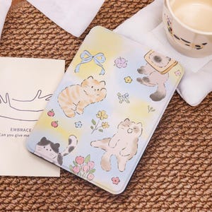 Cute Cartoon Cat Cover Case For Kindle PaperWhite 12/11/10th,Kindle 2024/Colorsoft,Kindle 10th 11th Gen,Kindle 7&quot;/6.8&quot;/6&quot;,Custom Gift Sleeve