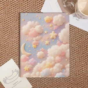 Lovely Cloud & Star Custom iPad Case For iPad Pro 2024/2022/2021,iPad Air 7-11"/13" 2025 Cover,iPad 6/7/8,iPad Mini Case With Pencil Holder