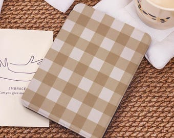 Brown Checkerboard Custom For Kindle PaperWhite 12/11/10th,Kindle 2024/Colorsoft,Kindle 10th 11th Gen,Kindle 7"/6.8"/6 Case,Custom Gift