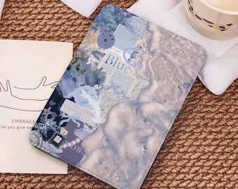 Blue Collage Sea Cover Case For Kindle PaperWhite 12/11/10th,Kindle 2024/Colorsoft,Kindle 10th 11th Gen,Kindle 7"/6.8"/6" Case,Custom Gift