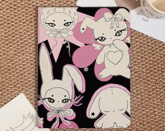 Gothic Sugar Star Bunny iPad Case For iPad Pro 2025/2024,New iPad Air 7-11"/13" 2025 Cover,iPad 6/7/8th,iPad Mini Case With Pencil Holder