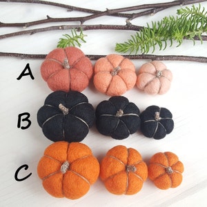 Felt pumpkins. Thanksgiving decor, Farmhouse decor, Halloween decor, Country living, fall home decor, fall wreath decor, felt pumpkin decor image 4