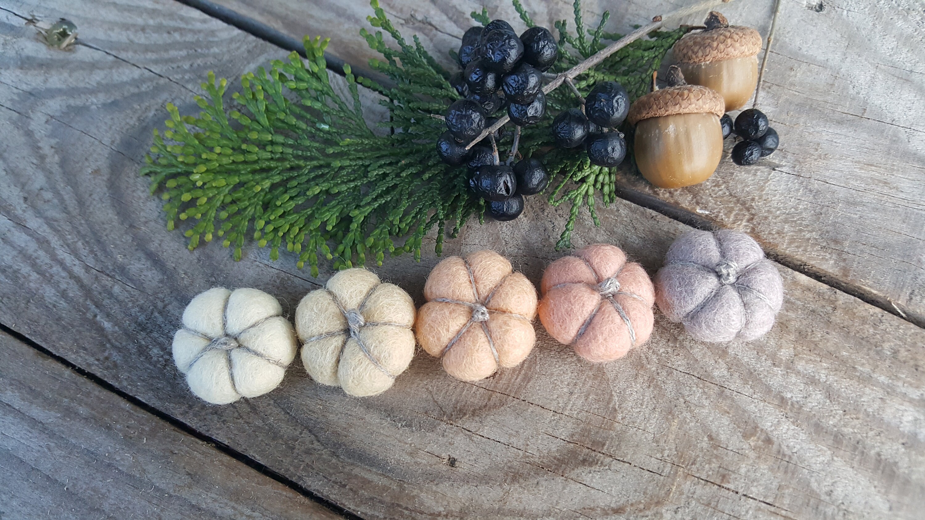 Minuscules Citrouilles en Laine. Décor de Thanksgiving, Ferme, d'halloween, Vie à La Campagne, Décor