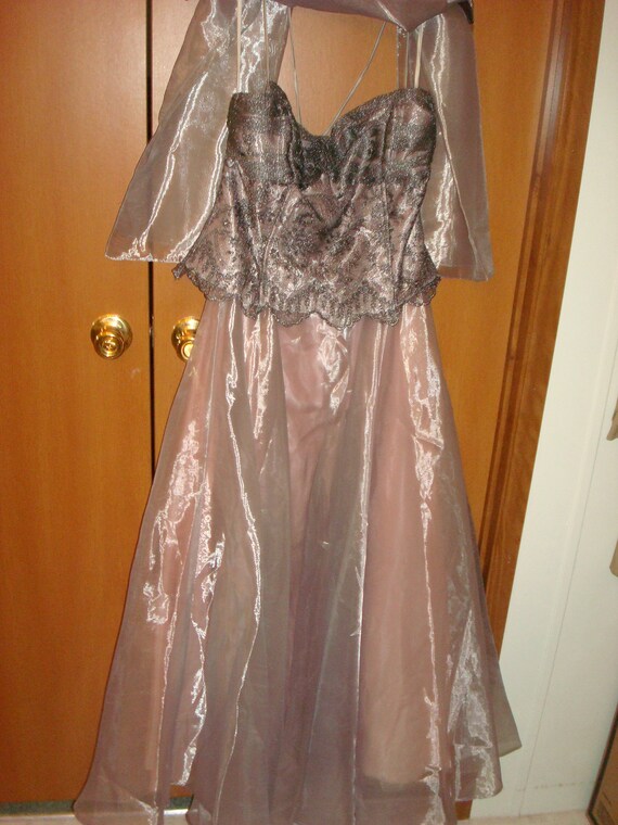 Eliza of California Silver dress tie back Bustier