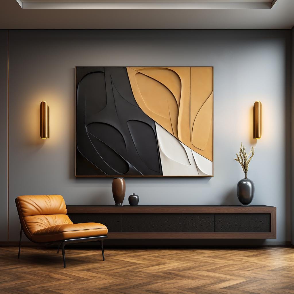 Gallery Detail: Abstract Layered Wood Carving Wall Art