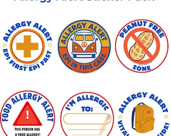 Food Allergy Awareness Labels – EpiPen Safety Stickers – 10-Pack Durable Decals