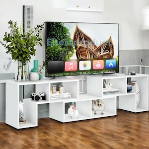 3-Piece Console TV Stand – Modular Entertainment Center for 50-65” TVs, Modern Media Stand, DIY Open Storage Shelf for Living Room