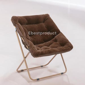 Foldable Oversized Moon Chair – Soft Faux Fur Saucer Chair, Cozy & Comfortable Seating for Teens and Adults