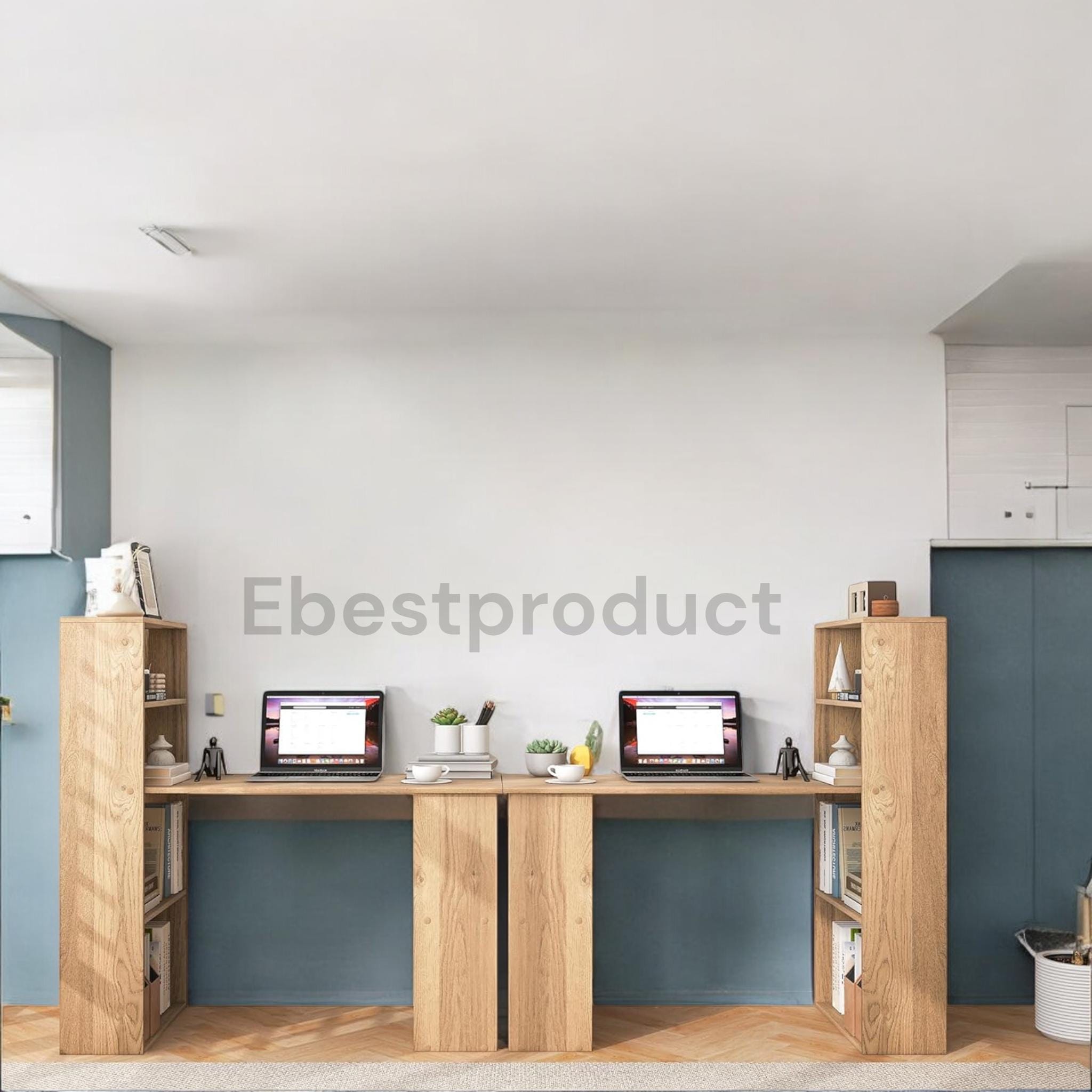 Compact Computer Desk With Bookshelf: Home Office Workstation - Etsy