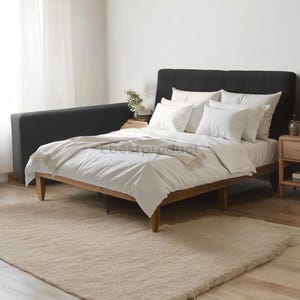 Queen Size Wood Platform Bed Frame – 12″ Solid Pine Frame with Wooden Slats, Sturdy & Easy Assembly, No Box Spring Needed