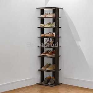8-Tier Vertical Shoe Rack – Space-Saving Corner Shoe Organizer, Narrow Shoe Storage for Entryway & Front Door (Holds 7 Pairs)