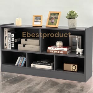 5 Cube Bookcase 2 Tier Wooden Storage Open Bookshelf Multipurpose Display Storage Cabinet For Living Room Bedroom Hallway Kids Playroom