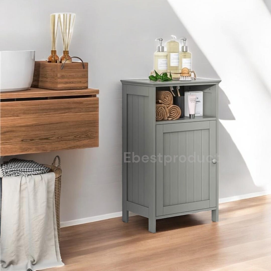 Small White Bathroom Storage Cabinet: Compact MDF Organizer - Etsy