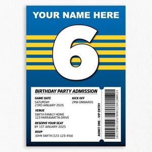 Invitation de fête d'anniversaire personnalisée | LNR, fête de la ligue de rugby, téléchargement numérique, invitation à une fête à thème sportif