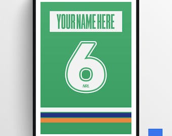 Poster personnalisé du maillot des Canberra Raiders LNR (art numérique imprimable)