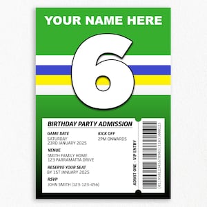 Canberra Raiders Custom Birthday Party Invitation | NRL, Rugby League Party, Digital Download, Sports Themed Party Invite