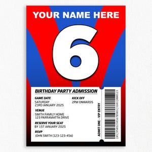 Invitation personnalisée de fête d'anniversaire | LNR, fête de la ligue de rugby, téléchargement numérique, invitation à une fête à thème sportif