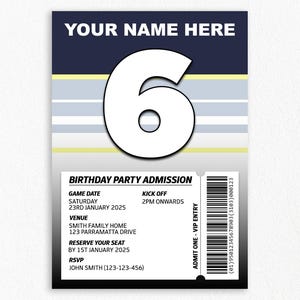 North Queensland Cowboys Custom Birthday Party Invitation | NRL, Rugby League Party, Digital Download, Sports Themed Party Invite