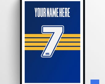 Poster personnalisé Parramatta Eels NRL Jersey (art numérique imprimable)